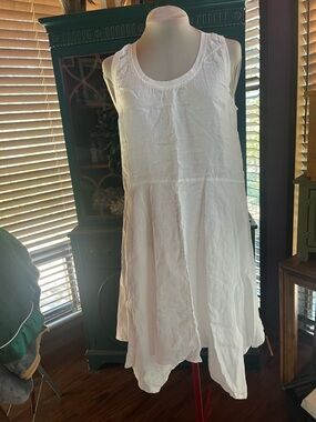 Flax medium White Sleeveless Linen Sundress